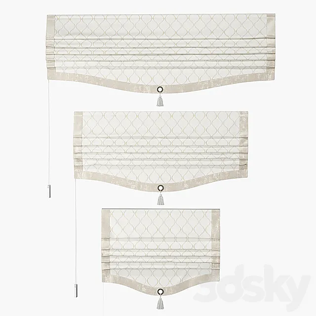 A set of Roman curtains ARISSA (beige velvet pacific) 3DSMax File