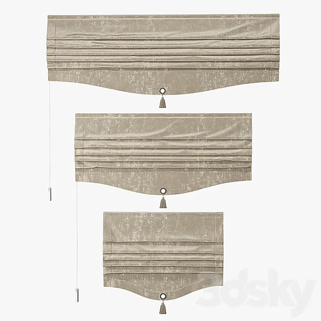 A set of Roman curtains ARISSA (sand velvet) 3DSMax File