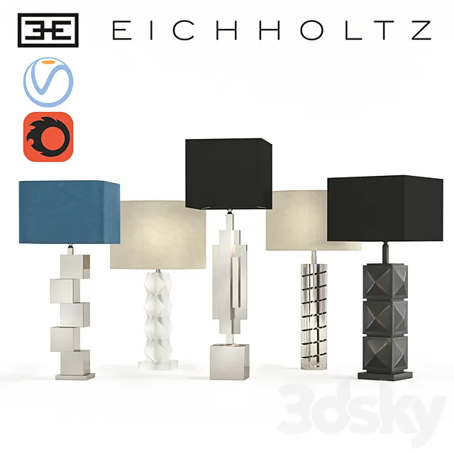 A set of table lamps Eichholtz 3DS Max Model