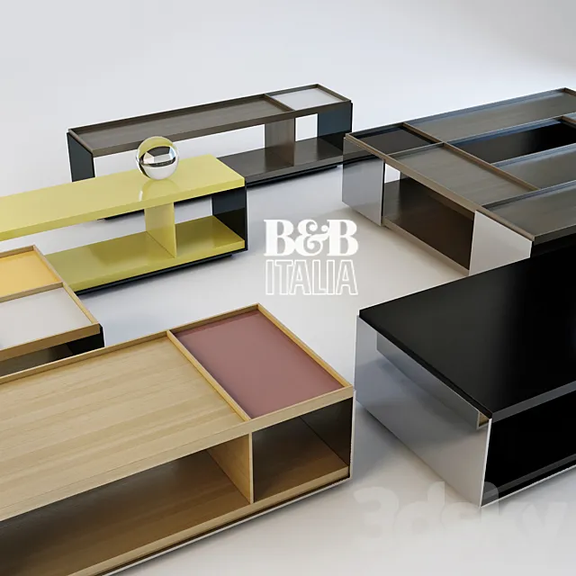 A set of tables B & B Italia. Model SURFACE. 6 pieces 3DS Max Model