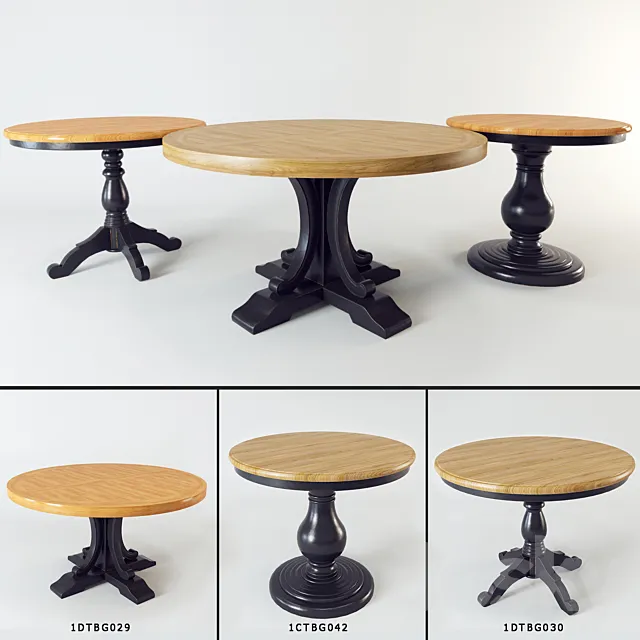 A set of three dining tables FullHouse 3ds Max