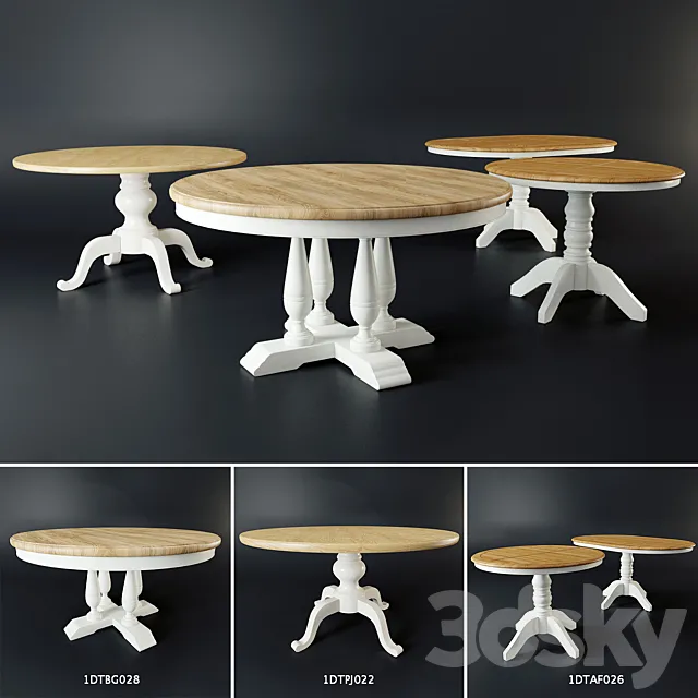 A set of three dining tables FullHouse v.2 3DS Max Model