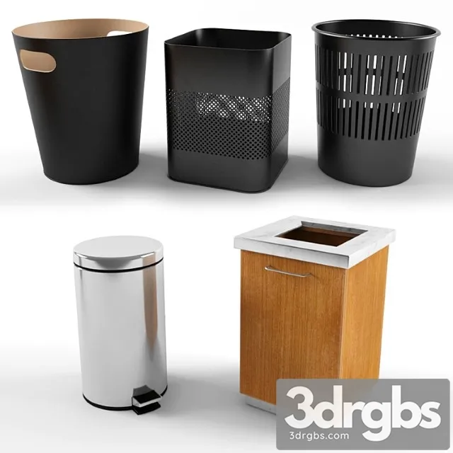 A set of trash bins in the office. 3dsmax Download