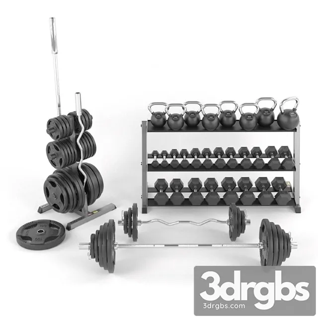 A set of weights for the gym from bodysolid 3dsmax Download