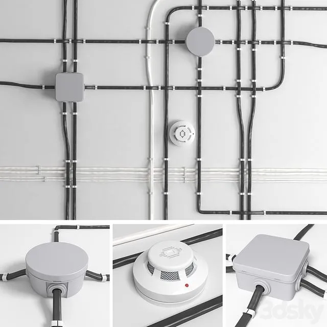 A set of wires for electrical wiring 3dsMax Model