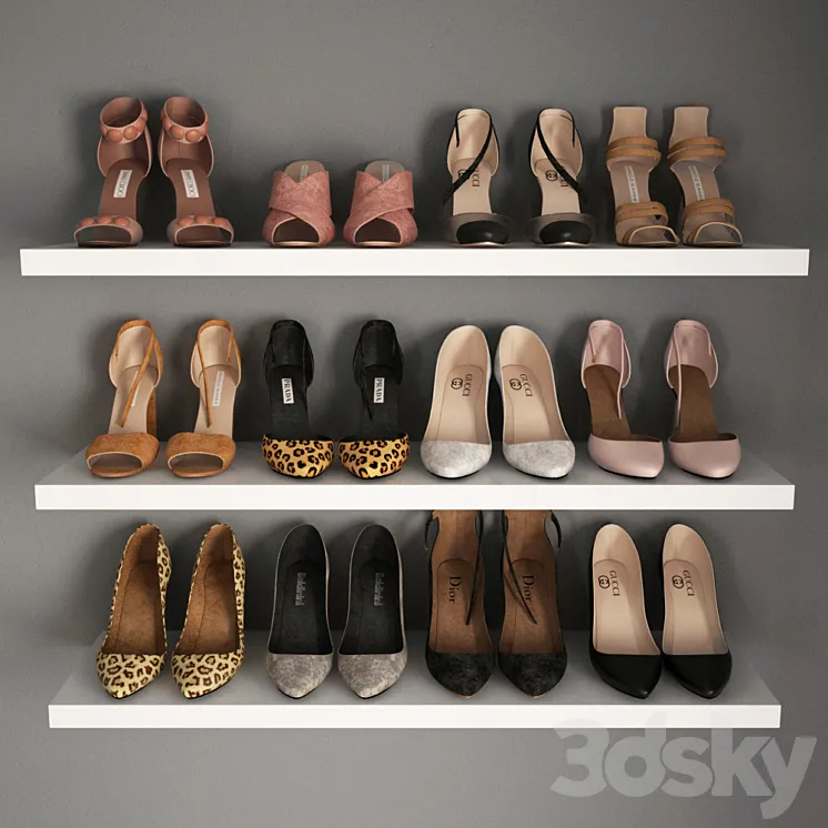 A set of women's shoes I Women shoes _02 3DS Max
