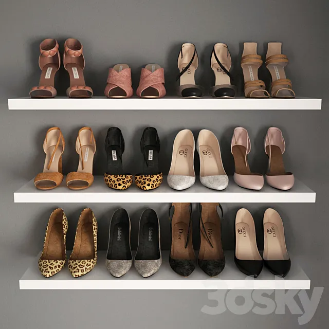 A set of women’s shoes I Women shoes _02 3DSMax File