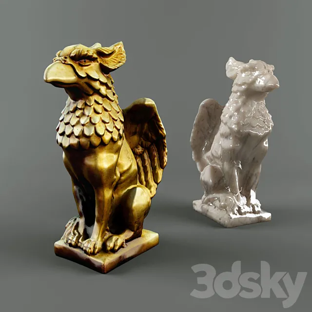 A statuette of a griffin 3DS Max Model