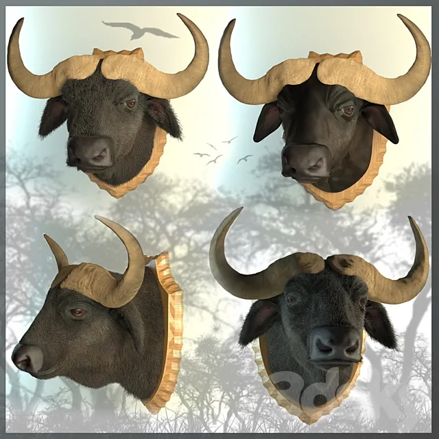 A stuffed Buffalo 3DS Max Model