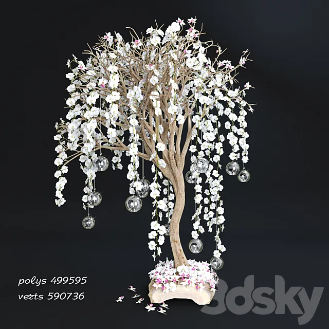 A tree with orchids vol # 2 3DSMax File