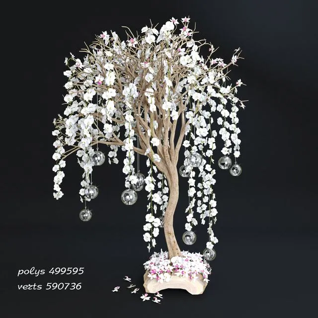 A tree with orchids vol # 2 3dsMax Model