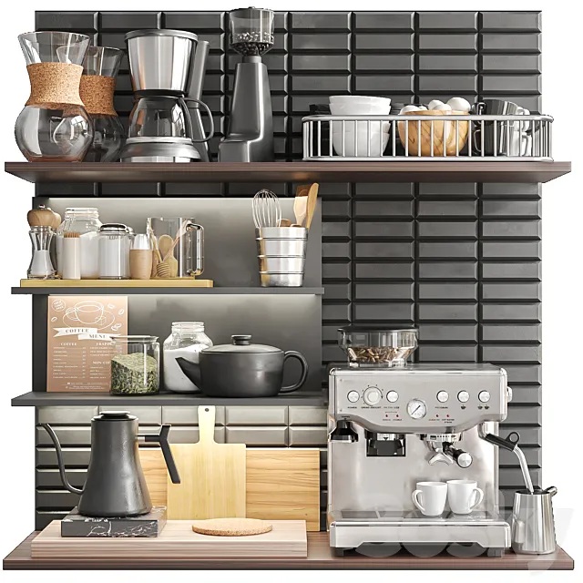 A trifle for a kitchen with a coffee machine 3ds Max
