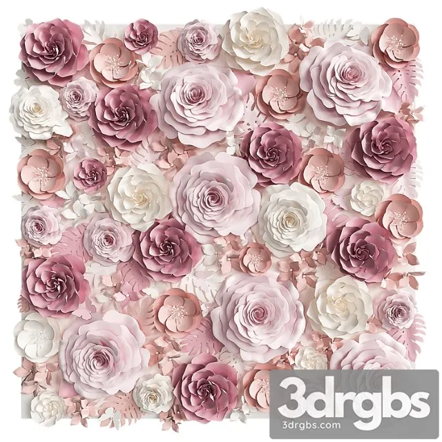 A Wall Of Paper Flowers Photo Background 3dsmax Download