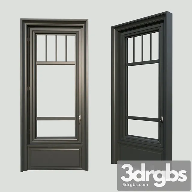 A window in the classical style. the material is dark wood. 3dsmax Download