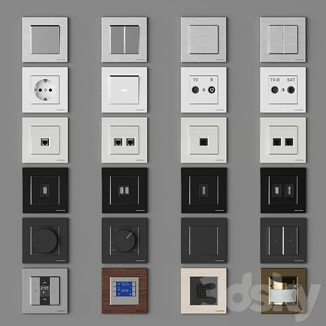 ABB Niessen SKY switches and sockets 3DS Max Model