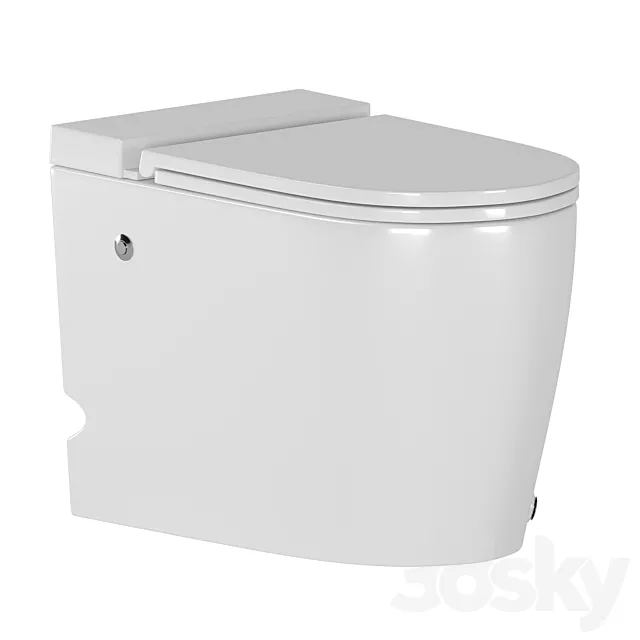 ABBER Bequem side-mounted toilet with pulse flush 3DS Max Model