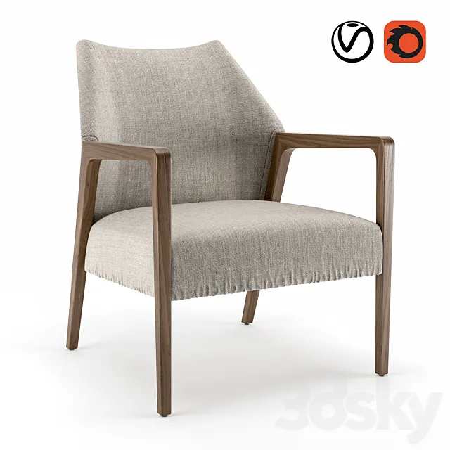 Abbott dalton accent chair 3DS Max Model