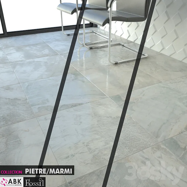 ABK COLLECTION PIETRE MARMI FOSSIL LIGHT GREY 3DS Max