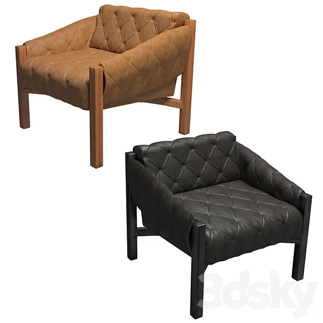 Abruzzo leather tufted chair 3DS Max Model