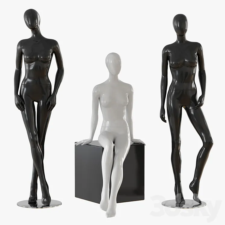 Abstract female mannequin 3DS Max