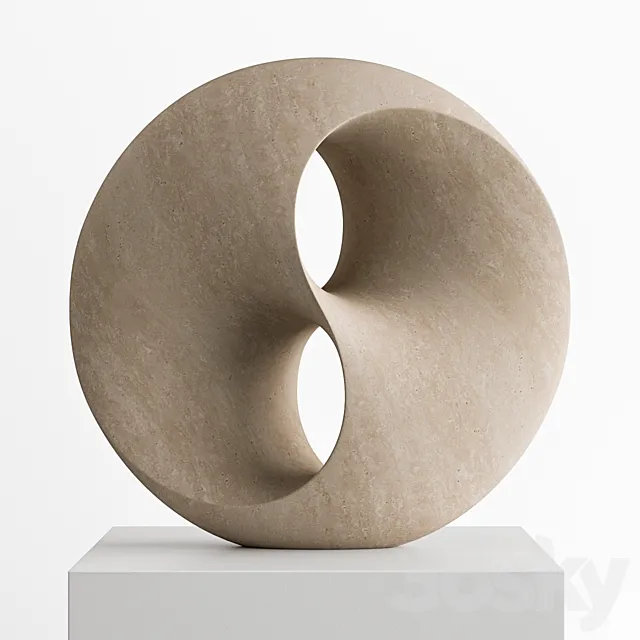 Abstract sculpture. Mobius strip. trifoil knot 3ds Max