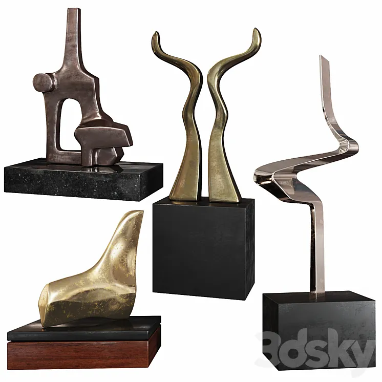 Abstract Sculptures set by Burlini Varga 3DS Max
