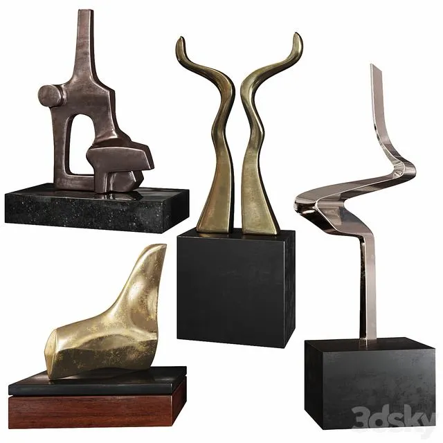 Abstract Sculptures set by Burlini Varga 3dsMax Model