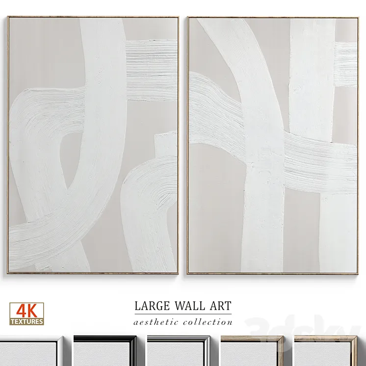 Abstract Textural Plaster Wall Art C-399 3DS Max