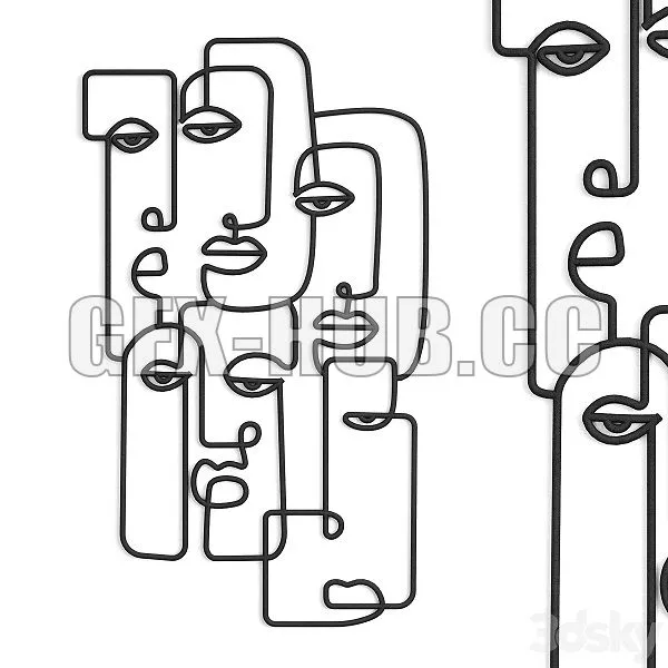 Abstract Wall Decor 030 3dsMax Model