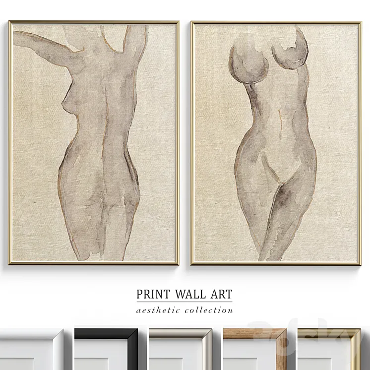 Abstract Woman Figure Wall Art P-562 3DS Max Model