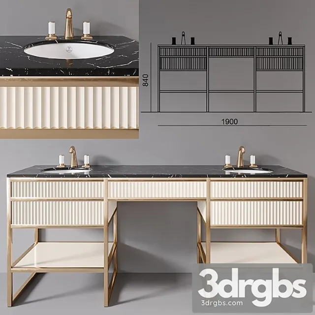 Academy 2x Nero Marquinia Console by Oasis Group