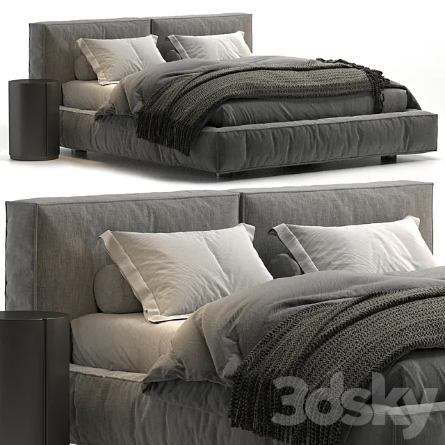 Academy Piuma Twils bed 3ds Max