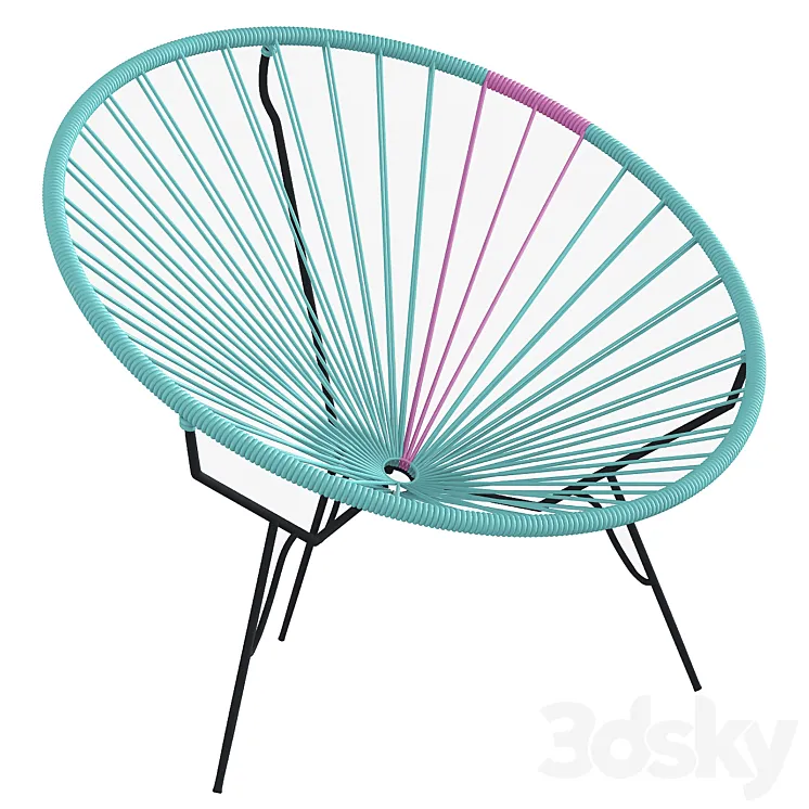 Acapulco blue round chair authentic 3DS Max