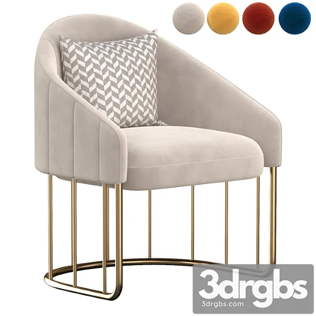 Accent Chair Velvet Upholstered Chair Gold Base 3dsmax Download