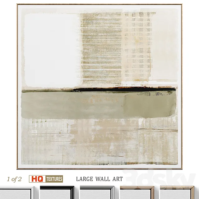 Accent Large Abstract Textural Wall Art C-930 3ds Max