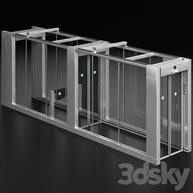 Access security system turnstile metal detector 3dsMax Model