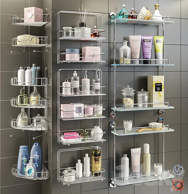 Accessories and cosmetics for the bath + Axentia shelves. Bemeta set 1 3DSMax File