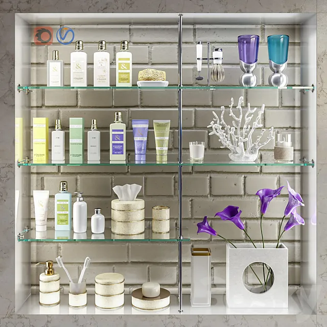 Accessories decor and cosmetics for bathroom set 4 3ds Max