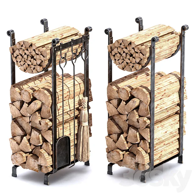 ACCESSORIES ENCLUME HEARTH LOG RACK 3DS Max Model