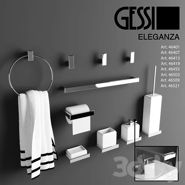 Accessories for bathrooms Gessi Eleganza 3DS Max Model