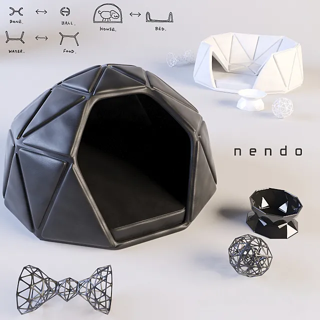 Accessories for dogs from the studio NENDO – Heads or Tails 3DS Max Model