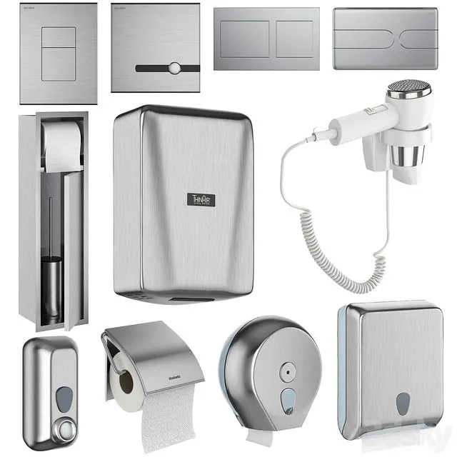 Accessories for public toilets set 151 part 2 3dsMax Model