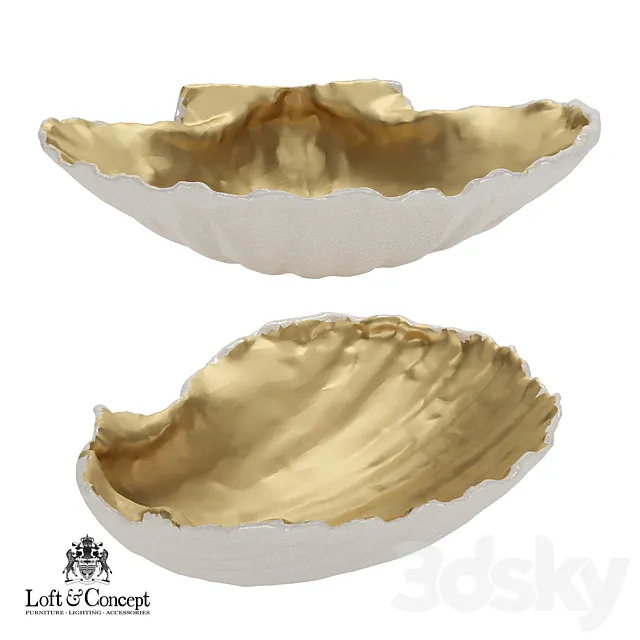 Accessory seashell Gold “Loft concept” 3ds Max