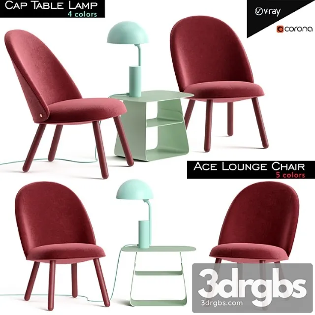 Ace lounge chair and cap table lamp