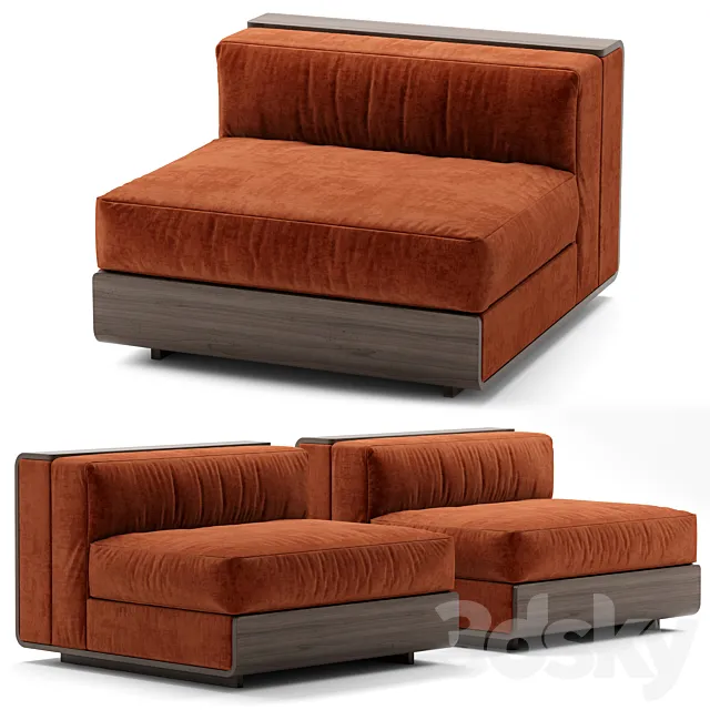 ACERBIS LIFE sectional velvet sofa 3DS Max Model