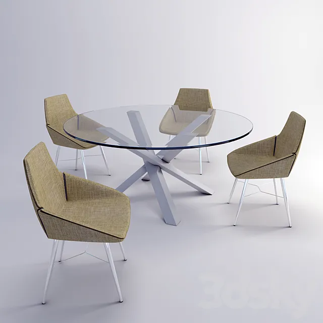 Acerbis table + chairs 3DSMax File