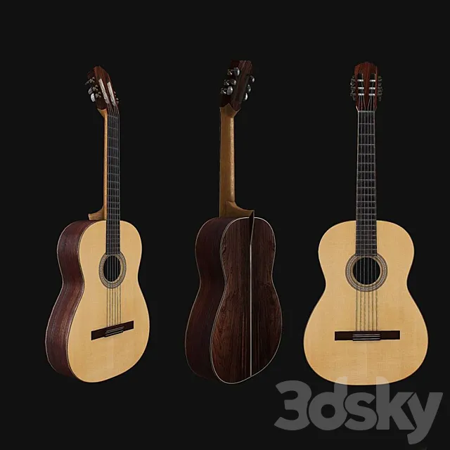 Acoustic guitar 3DS Max Model