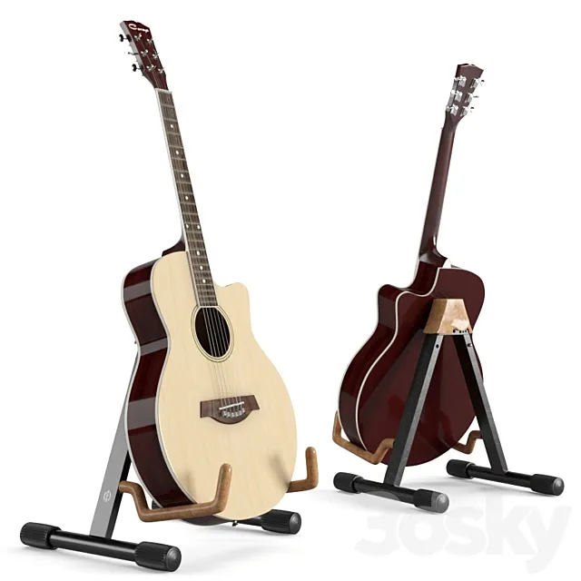 Acoustic Guitar Caraya 3DS Max Model