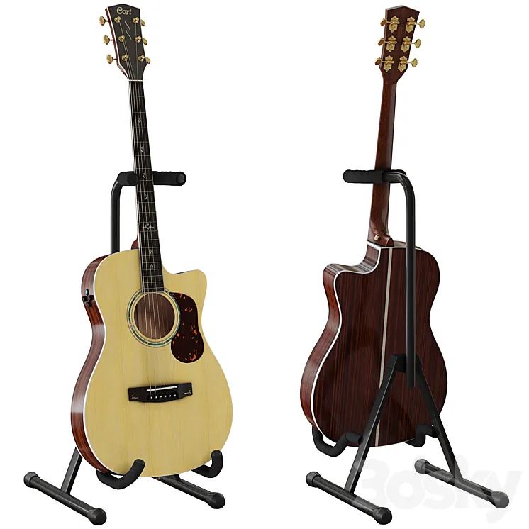Acoustic Guitar Cort OC8 Natural 3DS Max Model