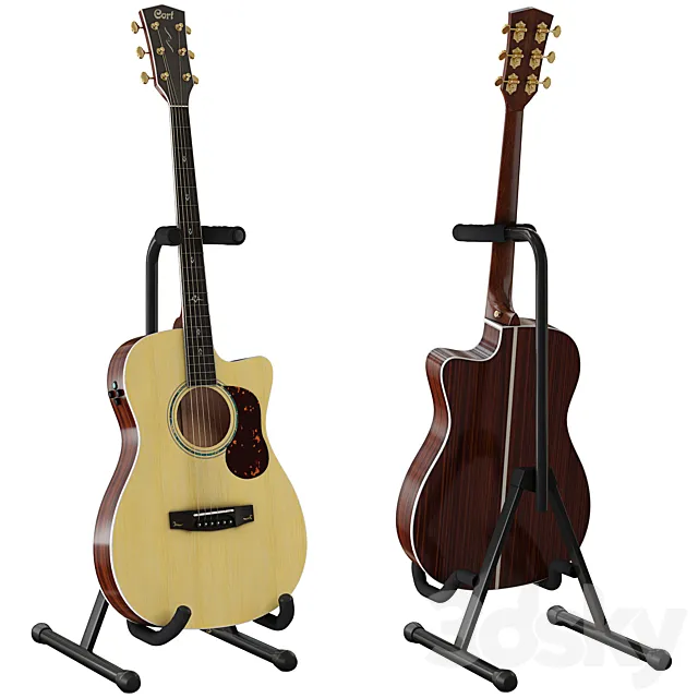 Acoustic Guitar Cort OC8 Natural 3dsMax Model